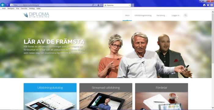Sveriges största utbildningssite ?Diploma Utbildning? lanseras idag.