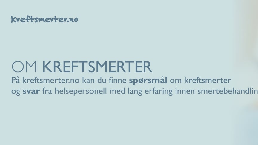 Nytt nettsted om lindring av kreftsmerter