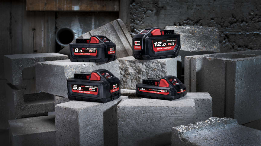 ​Milwaukee® oppgraderer hele M18™ systemet med de nye HIGH OUTPUT™ batteriene